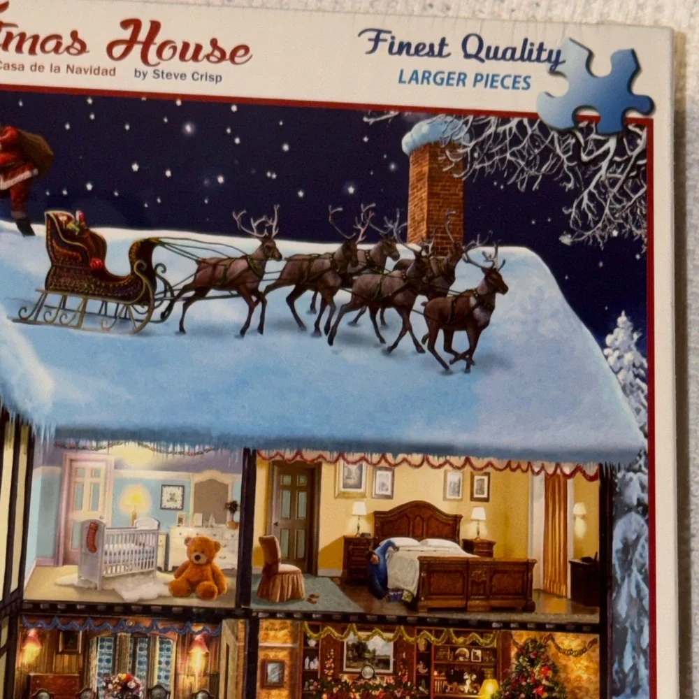 White Mountain Festive “Christmas House” Puzzle Holiday NEW